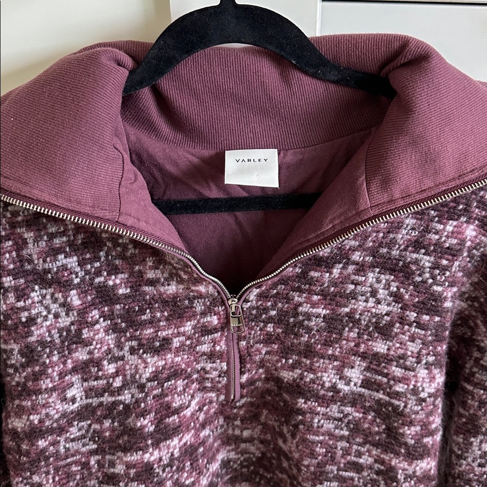 Varley Women's Maroon Patterned Sweater - image 7